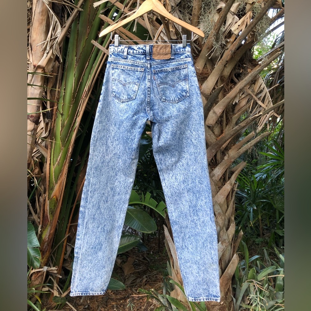 Levi's 550 Orange Tab Vintage 80's USA Made Acid Wash Denim Jeans 28x33 - Picture 5 of 17